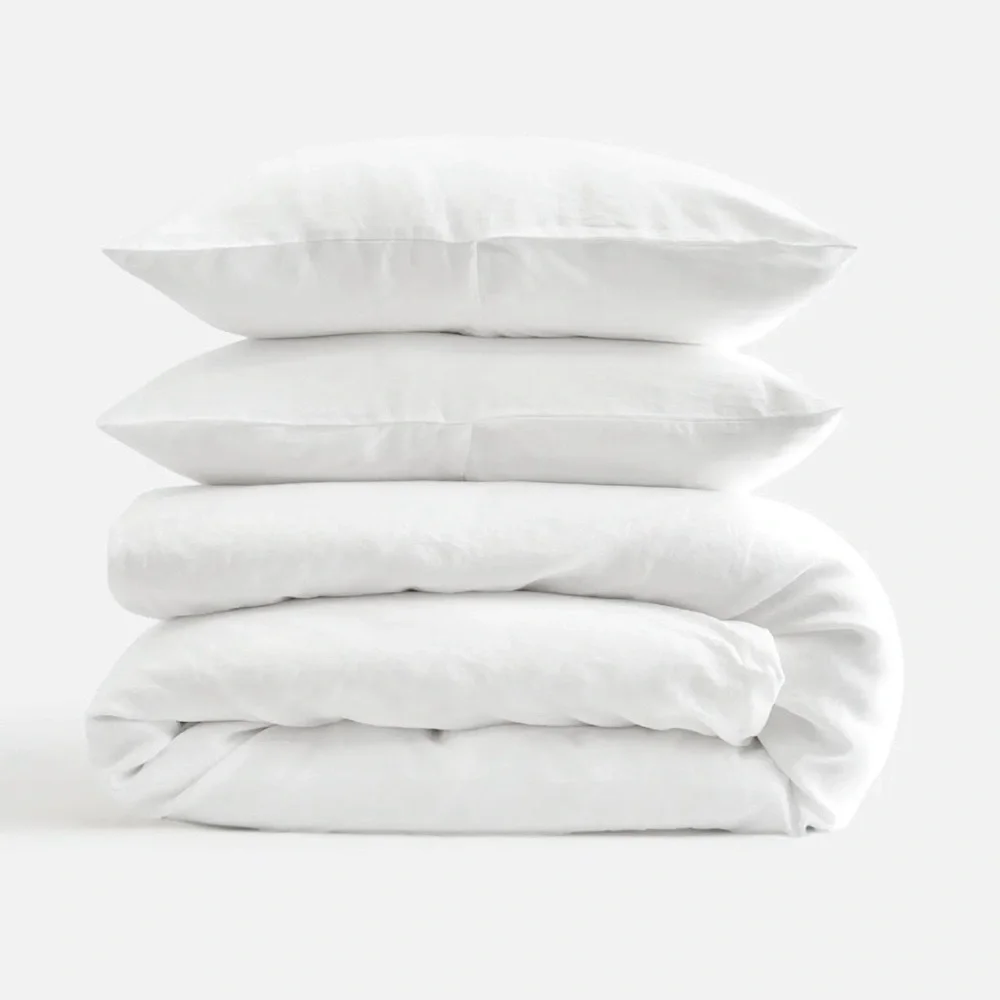 NWT Quince European White Linen Queen Duvet Set with Shams - Picture 5 of 5